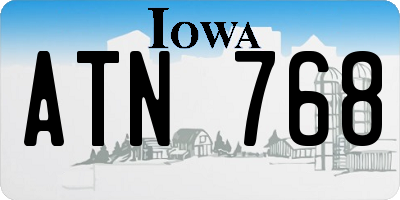 IA license plate ATN768