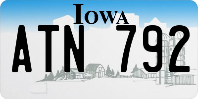 IA license plate ATN792