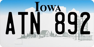 IA license plate ATN892