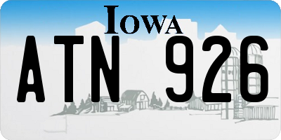IA license plate ATN926