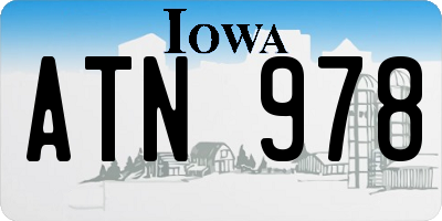 IA license plate ATN978