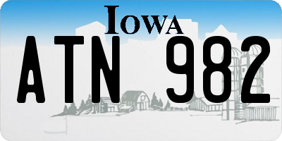IA license plate ATN982