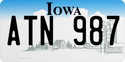 IA license plate ATN987