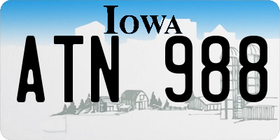 IA license plate ATN988