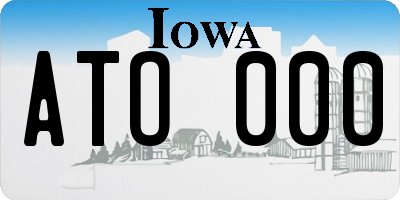 IA license plate ATO000