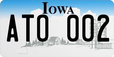 IA license plate ATO002