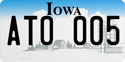 IA license plate ATO005