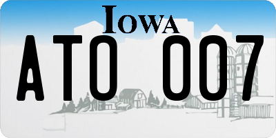 IA license plate ATO007