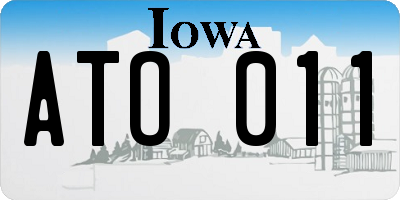 IA license plate ATO011
