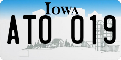 IA license plate ATO019