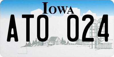 IA license plate ATO024
