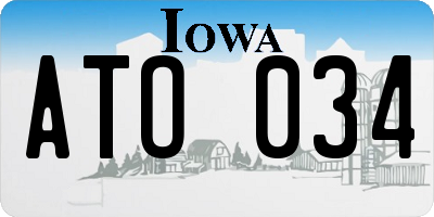 IA license plate ATO034