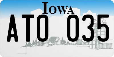 IA license plate ATO035