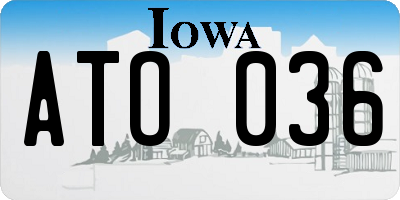 IA license plate ATO036