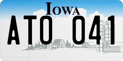IA license plate ATO041