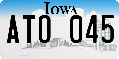 IA license plate ATO045