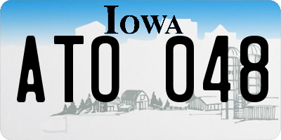 IA license plate ATO048