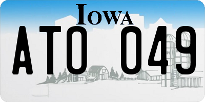 IA license plate ATO049