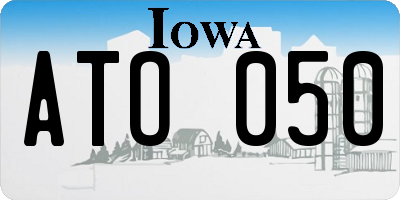 IA license plate ATO050