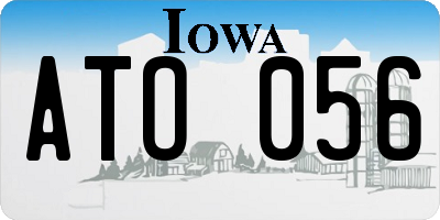IA license plate ATO056