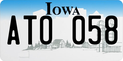 IA license plate ATO058
