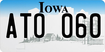 IA license plate ATO060