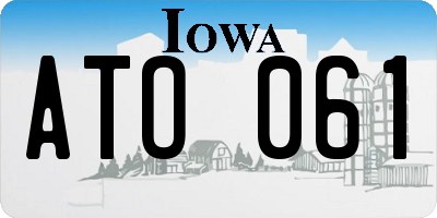 IA license plate ATO061