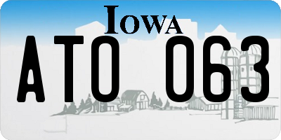 IA license plate ATO063
