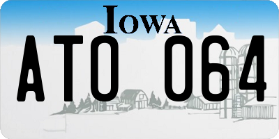 IA license plate ATO064