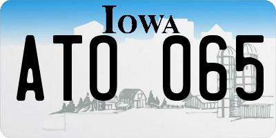 IA license plate ATO065