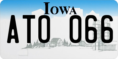 IA license plate ATO066