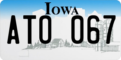 IA license plate ATO067