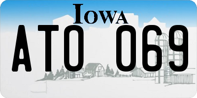 IA license plate ATO069