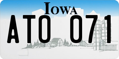 IA license plate ATO071