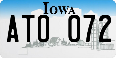 IA license plate ATO072
