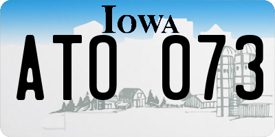 IA license plate ATO073