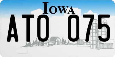 IA license plate ATO075