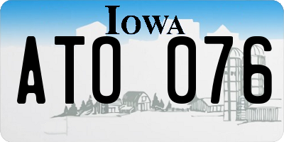 IA license plate ATO076