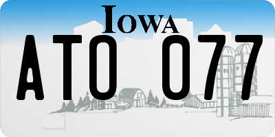 IA license plate ATO077