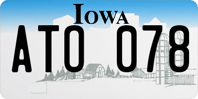 IA license plate ATO078