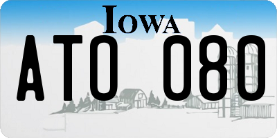 IA license plate ATO080