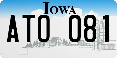 IA license plate ATO081