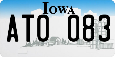 IA license plate ATO083