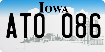 IA license plate ATO086