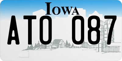 IA license plate ATO087