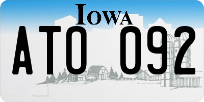 IA license plate ATO092