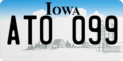 IA license plate ATO099