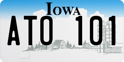 IA license plate ATO101