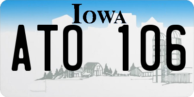 IA license plate ATO106