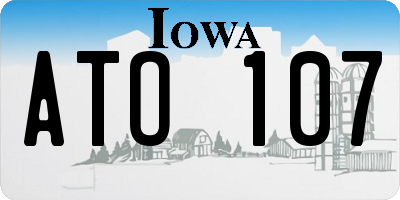 IA license plate ATO107
